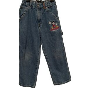 Mickey Mouse Disney Jeans Boys/girl Size 7 Denim Carpenter